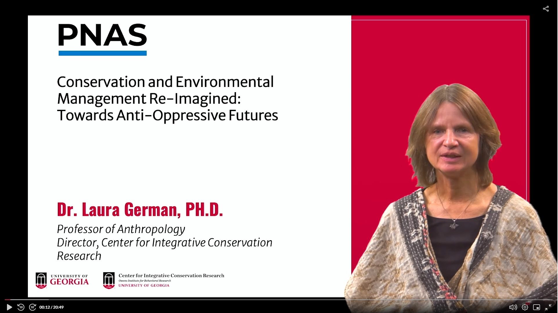 Still image from video, Dr. Laura German shown